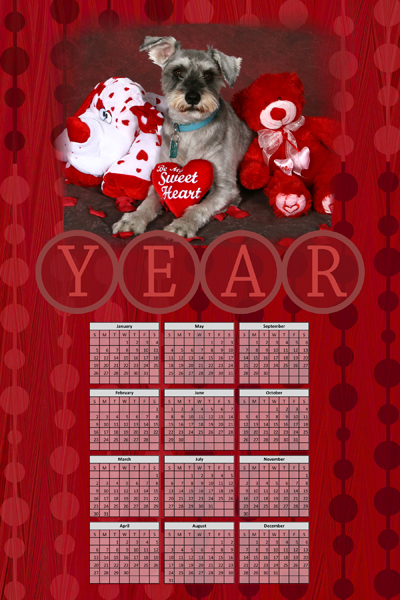 Valentine Calendar Photo Templates